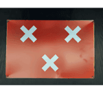 tinnen bord van 3 kruizen rood wit